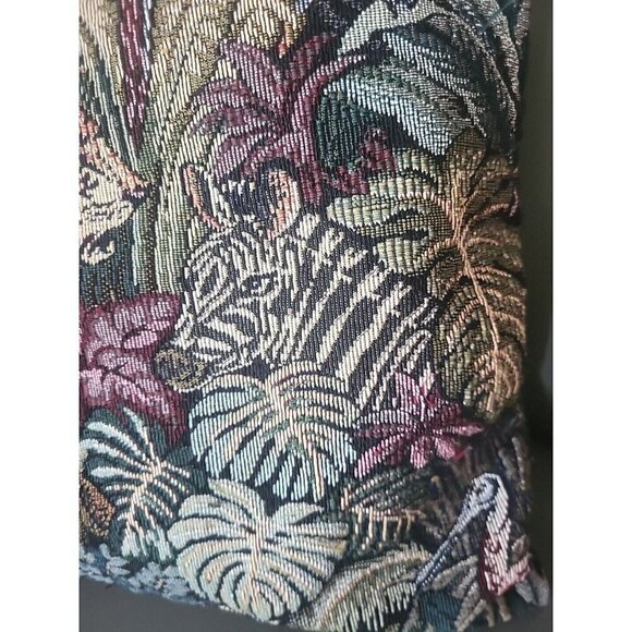Safari Tapestry Throw Pillow Tiger Jungle 18x17” Elephant Jungle Brush - Picture 11 of 16